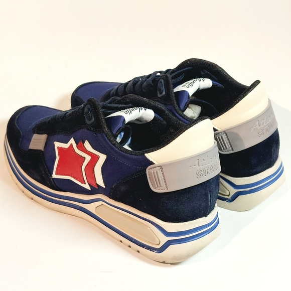Atlantic Stars blue & red leather & nylon Pegasus sneakers, EU41, EUC - Picture 3 of 14